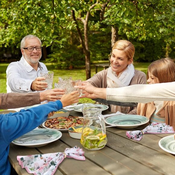 12 Pcs Floral Cloth Napkins 20'' x 20'' Washable Dinner Tea Party Napkins for Ki - Picture 6 of 6